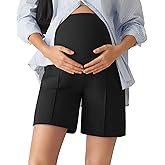 G4Free Evergoing Maternity Shorts with Pockets Over The Belly Stretchy Pregnancy Casual Workout Activewear