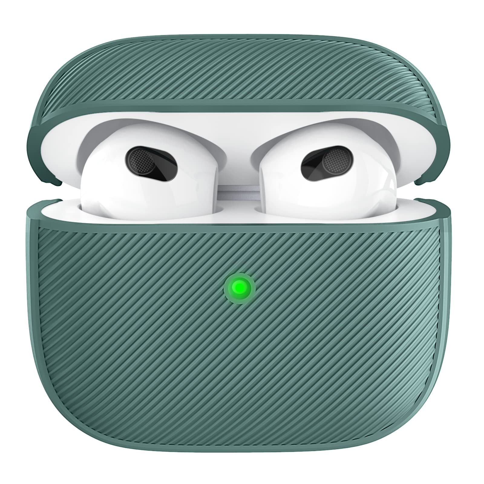 AhaStyle AirPods 3 Case, Soft Silicone Protective AirPods 3 Case Anti-Scratch Full Cover for Apple AirPods 3rd Generation 2021 (Pine Green)