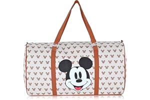 FAST FORWARD Disney Mickey Mouse Mouse Travel Bag, Duffle Bag, Overnight Bag, Weekender Bag | Mini 16 Inch Leather Classic Premium Travel Duffle Bag for Women, Men, Adults