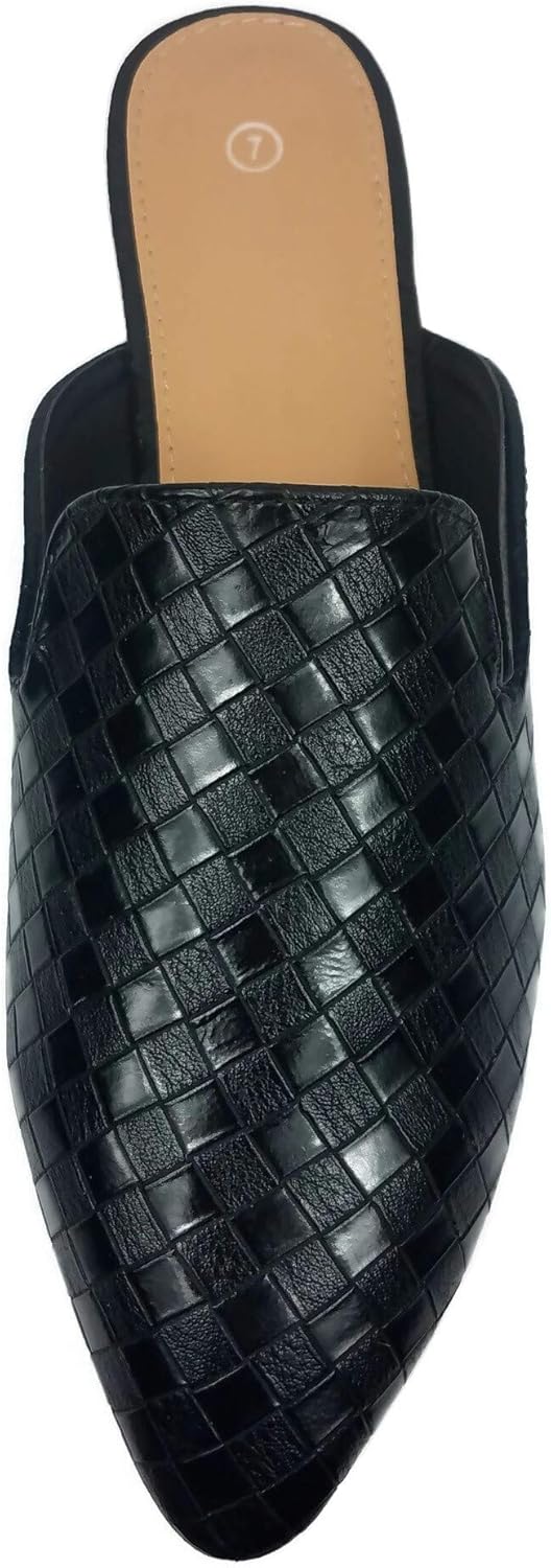 Womens Backless Slip On Loafer Flats Mules Low Heel Shoes