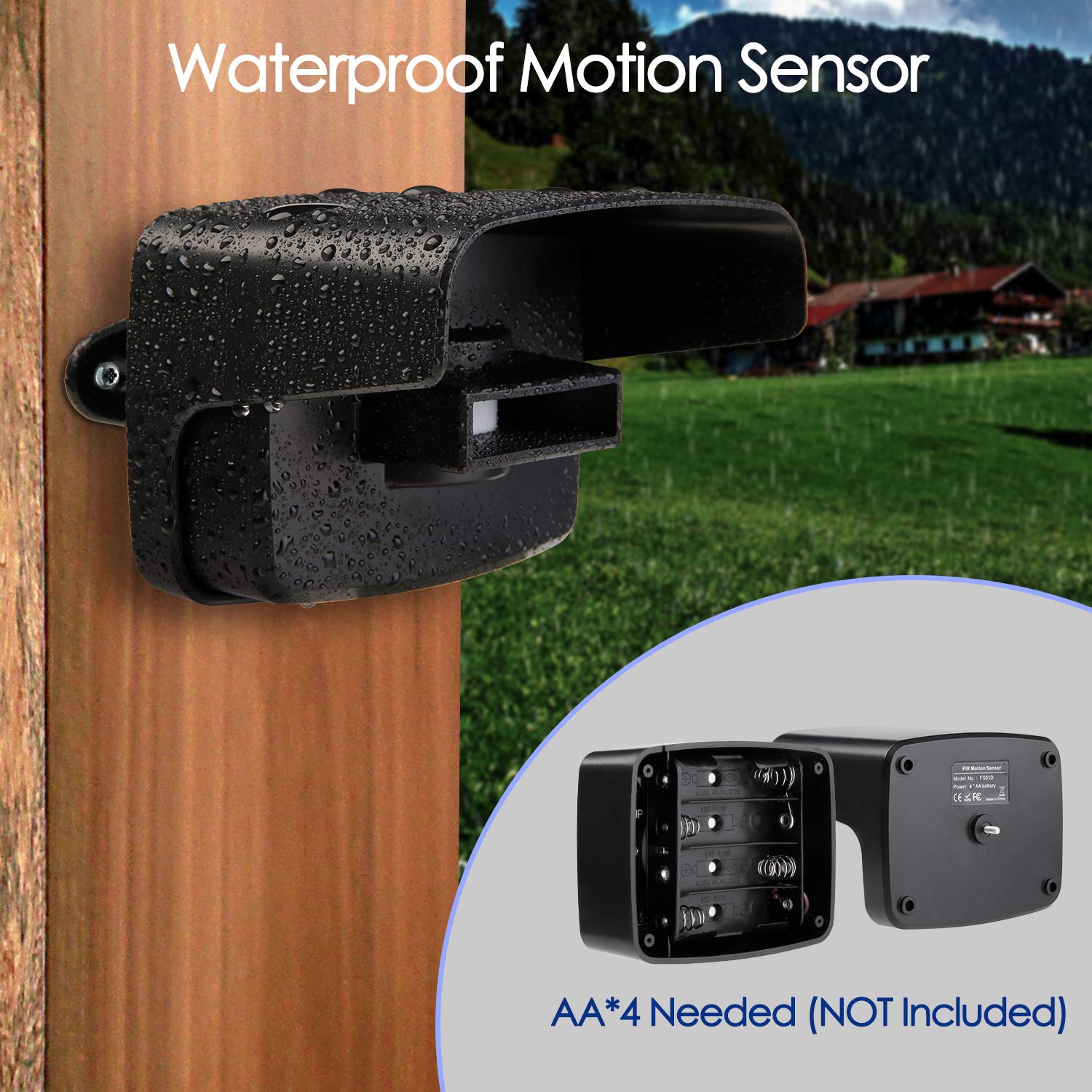 Driveway Sensor Wireless - Driveway Motion Detecor with 500ft Wireless Range,Driveway Motion Sensor Alarm Waterproof Motion Sensor & Detector for Home,Yard,Garage (1 Driveway Sensor + 1 Receiver)