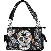 Briomhar Sugar Skull Goth Purse for Women - Day of the Dead Conceal Carry Handbag