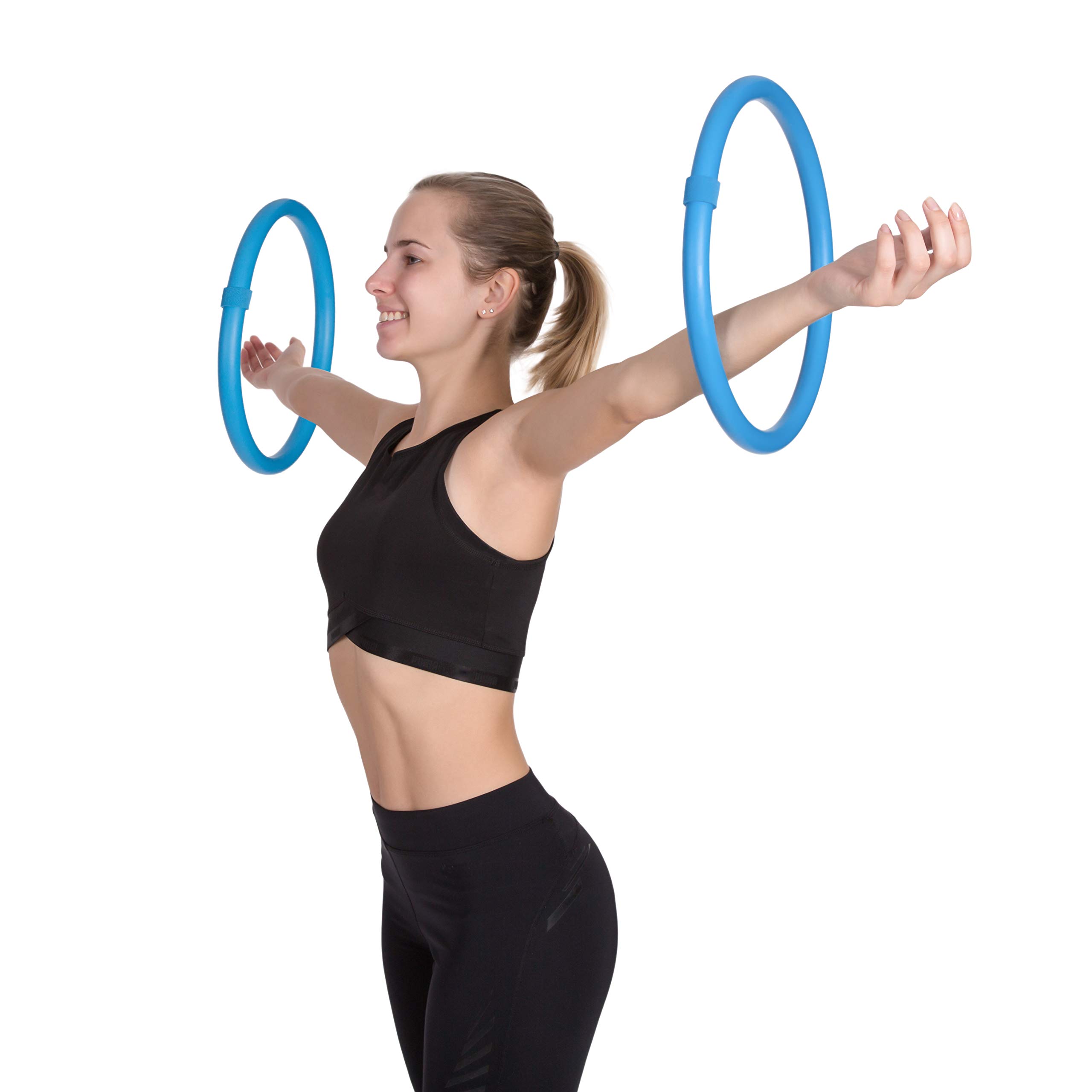 hoopomania Arm Hoop [2-Piece - Blue] Mini Loop Against Saggy Upper Arms with Foam