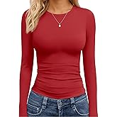 TNNZEET Long Sleeve Shirts for Women Basic Soft Tees Fashion Crop Tops Fall Spring Y2K Tight Clothes for Casual Workout 2026