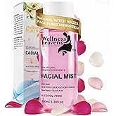 Witch Hazel Toner, Hydrating, Refreshing Face Mist, Rose Water with Salicylic, & Glycolic Acid, Zero Pore Cleanser, Removes Makeup, Dirt, Oil, Fades Dark Spots & Minimizes Pores, Alcohol-Free, 100 ml