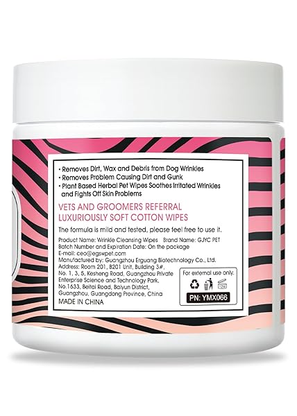 NATURAL WRINKLE WIPES FOR DOGS, 120 COUNT, HYPOALLERGENIC DOG WIPES, WRINKLE WIPES FRENCH BULLDOG, CLEANING & DEODORIZING, DOG WIPES FOR GROOMING FACES, PAWS & BUTTS