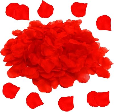 OWLKELA 1200pcs Red Rose Petals Artificial Silk Decoration Waterproof Do Not