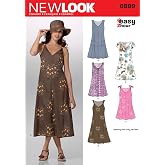 New Look N6889 Women's Dress Sewing Pattern, Pullover Dresses with Sleeve &amp; Length Variations, Sizes 8-18