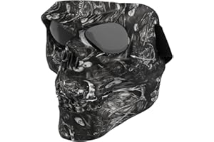 Flantor Spooky Skull Face Mask for Airsoft Paintball Motor Racing Polarized Lens
