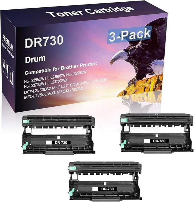 3 Pack Compatible Drum Unit High Capacity DR730 DR730 Drum
