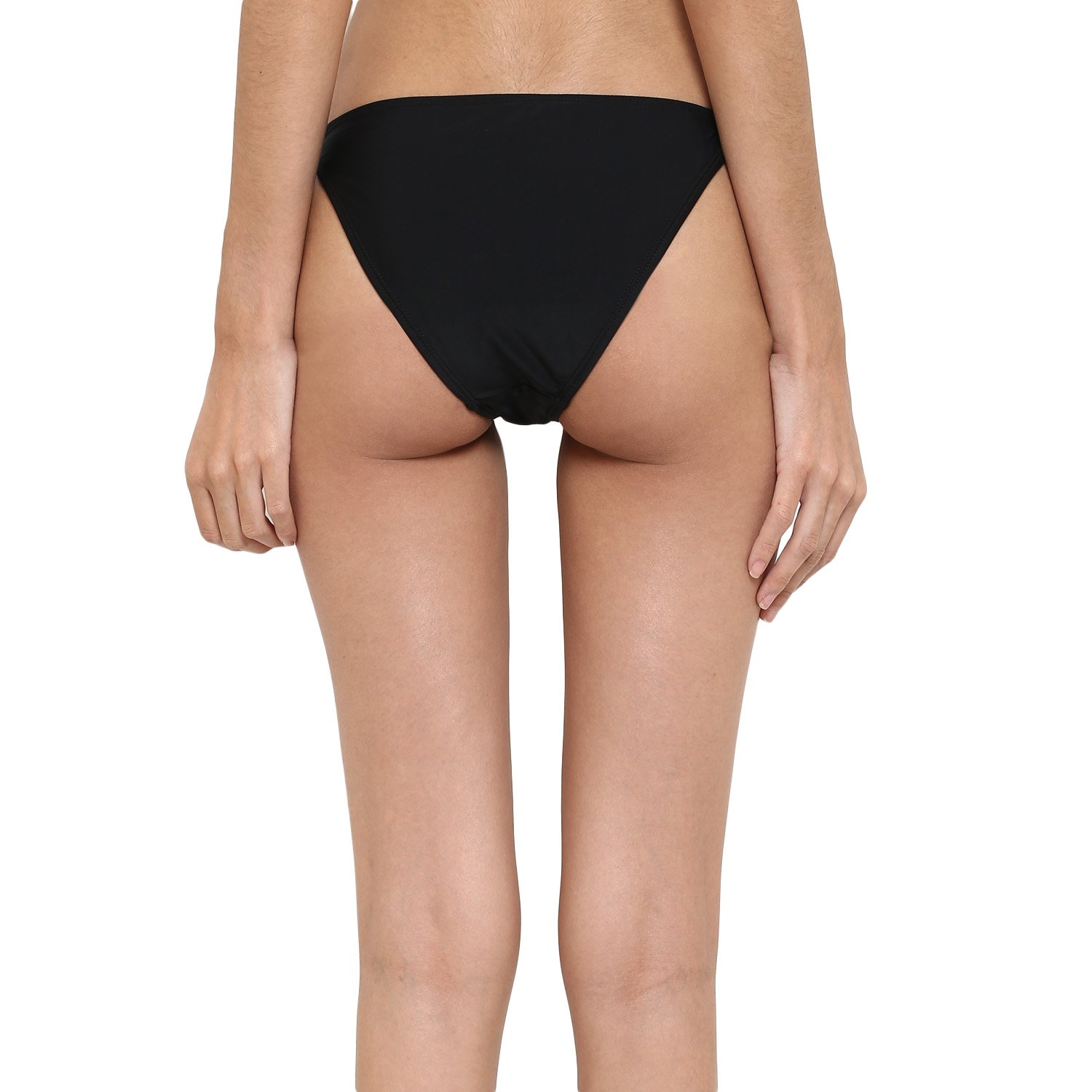 kvl womens solid bikini swimsuit bottom - black