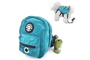 VEEVIIY Dog Backpack for Small Dogs to Wear, Pet Dog Puppy Harness Backpack with Leash for Tiny Dogs Outdoor Camping Hiking Travel Adjustable Cute Dog Backpack with 1 Roll Dog Poop Bag