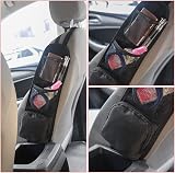 URAQT Car Seat Side Storage Bag 3 Pockets Mesh Holder 42x14cm Universal view 5