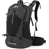 IX INOXTO Hiking Backpack, Waterproof Hiking Daypack with Rain Cover, Lightweight Travel Camping Backpack for Men Women (Black Without 3L)