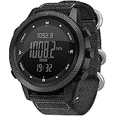 HOOSHU Tactical Watches for Men Digital Outdoor Survival Military Rock Solid Digital Watches with Durable Band, Steps Tracker Pedometer Calories Apache