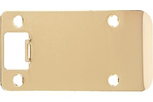 Round Corner Extended Lip Strike Plate, 2-1/4" x 4", (4-1/2" Overall Length), Polished Brass by Stone Harbor Hardware
