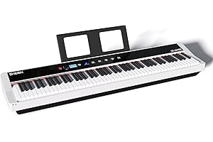 SHEIRIN digital piano 88 keys weighted keyboard touch screen electric piano fully weighted with keyboard bags music beginners portable instrument musical full size SR-GH80 (WHITE)