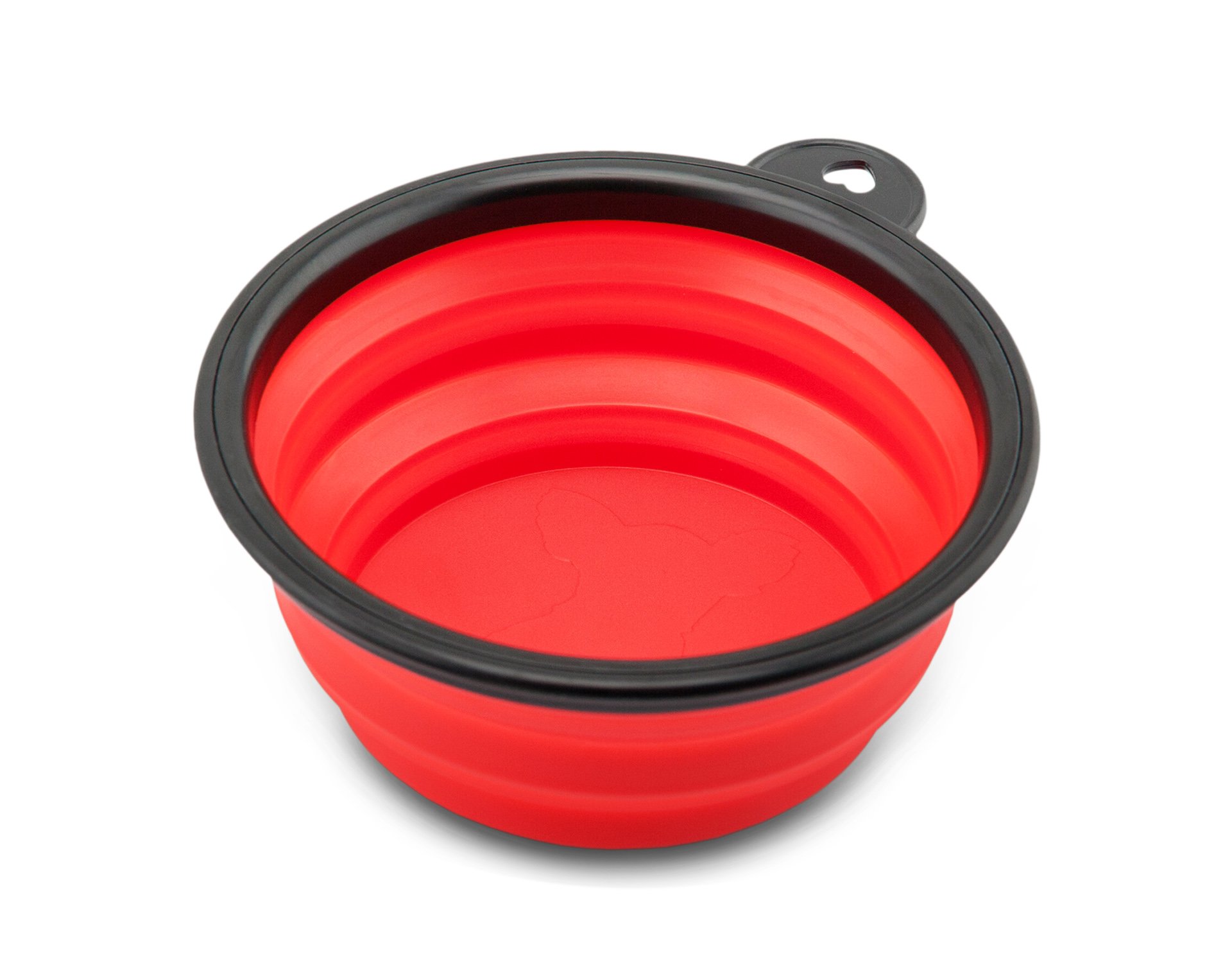 Travel Bowl of the brand PRECORN Dogs Cats Pet feeding dish foldable bowl drinking bowl water bowl in the colour red