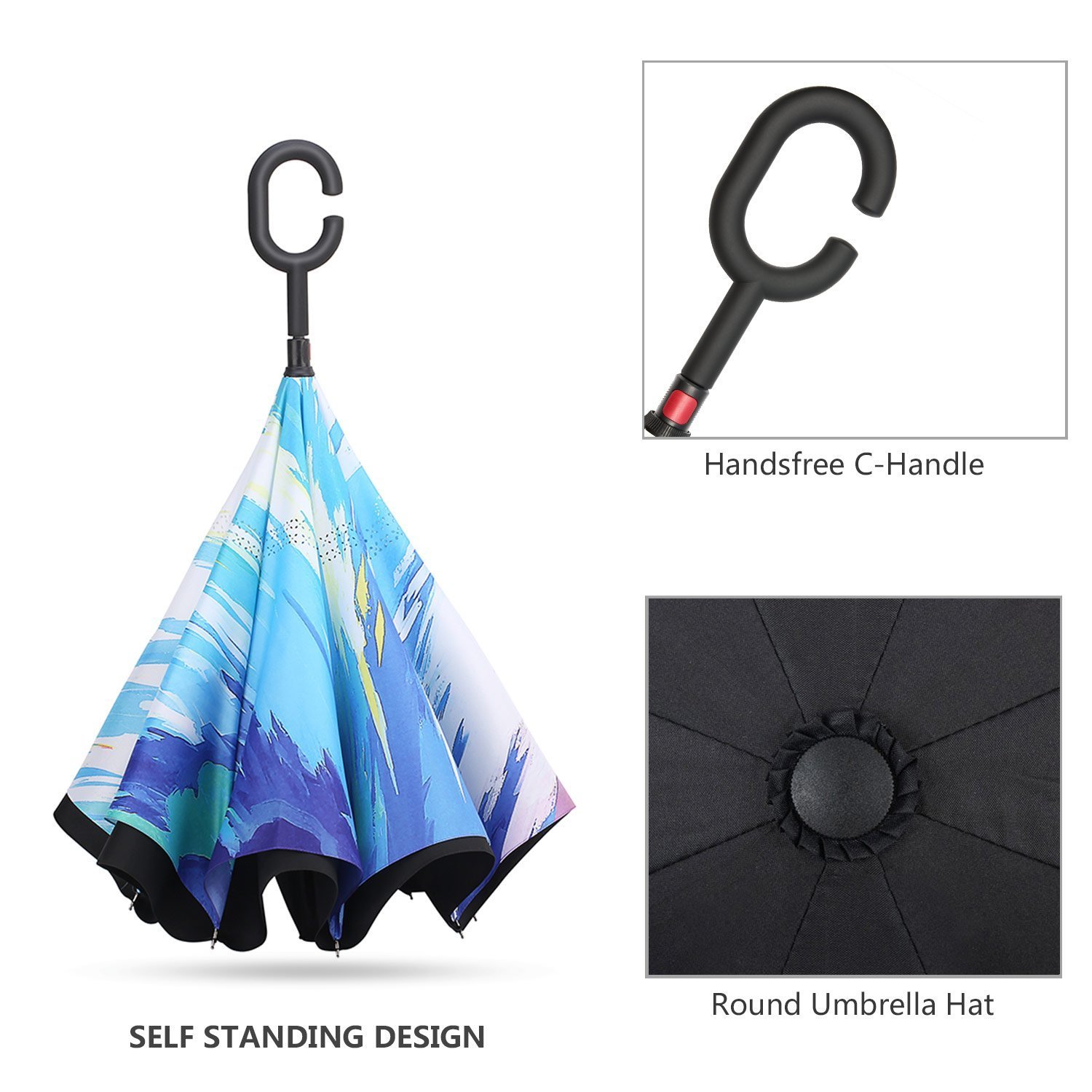 B01n2g8aht Layer Double Intrigue Cars逆傘 防風uv保護big Color Straight傘c型ハンドルとキャリーバッグ ゴルフ傘 お気に入りの