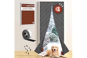 BONLACES Insulated Magnetic Door Curtain for Winter, Thermal Door Cover with Triple-Layer Oxford Fabric, Windproof Cold Draft Blocker, Energy Saving Waterproof Curtain for Indoor Outdoor