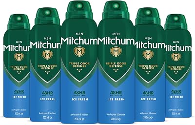 Mitchum Men Ice Fresh Triple Odour Defence 48HR Deodorant Spray 200ml Pack of 6