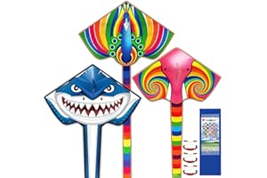 BLOOLILIES 3 Pack/ 2Pack Large Delta Kites, Easy to Fly Kites for Kids Ages 4-8-12 and Adults, Single Line Beach Kite Outdoor Toys for Family Outside Games & Activities