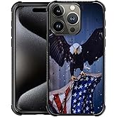 DJSOK Compatible with iPhone 16 Pro Max Case,Design Pattern Back Bumper Anti Scratch Reinforced Corners Soft TPU Caver,Cases for Men Women-American Flag Eagle