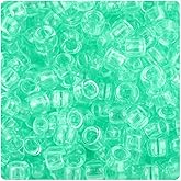 BeadTin Green Aqua Transparent 9mm Barrel Pony Beads (500pcs)