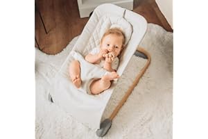Baby Bouncer, Beige Portable Bouncer Seat for Baby, Ergonomic Design, Suitable for babies up to 20 lbs