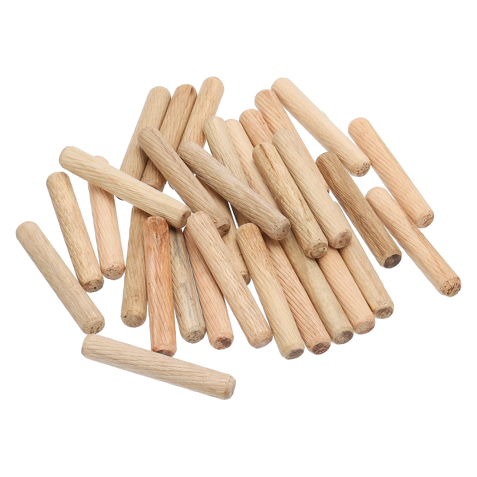 PATIKIL 3/8 Wooden Dowel Pins, 300 Pcs M10x60mm Wood Dowel Pins Hardwood Pegs Fluted Groove Easy Insertion for Crafts Furniture Door Art