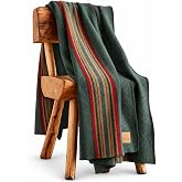 Pendleton Yakima Throw 54" x 66", Wool Cotton | Soft and Durable Throw for Home and Travel - Green Heather