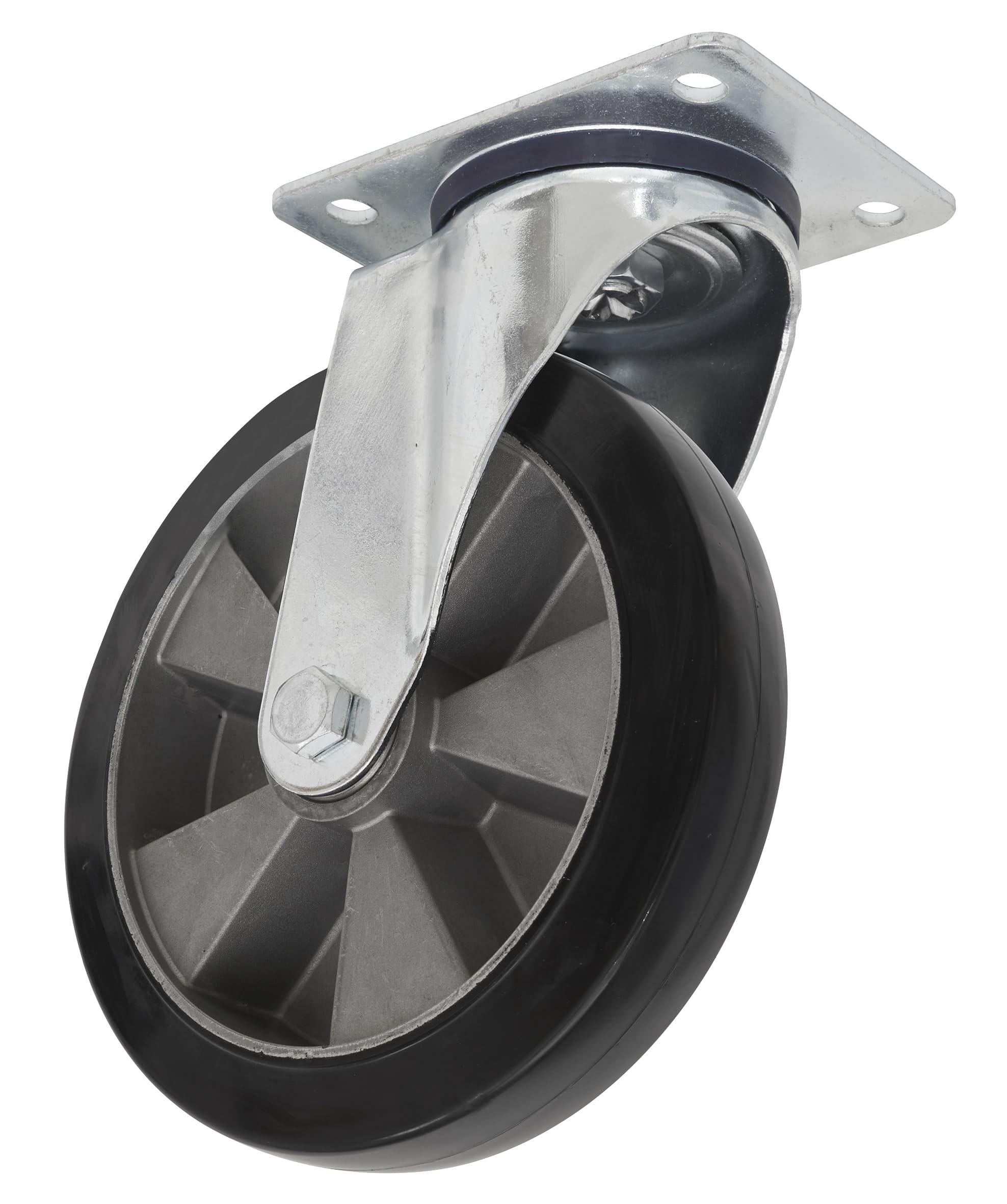 Ø125mm Heavy-Duty Rubber Swivel Castor Wheel - Trade