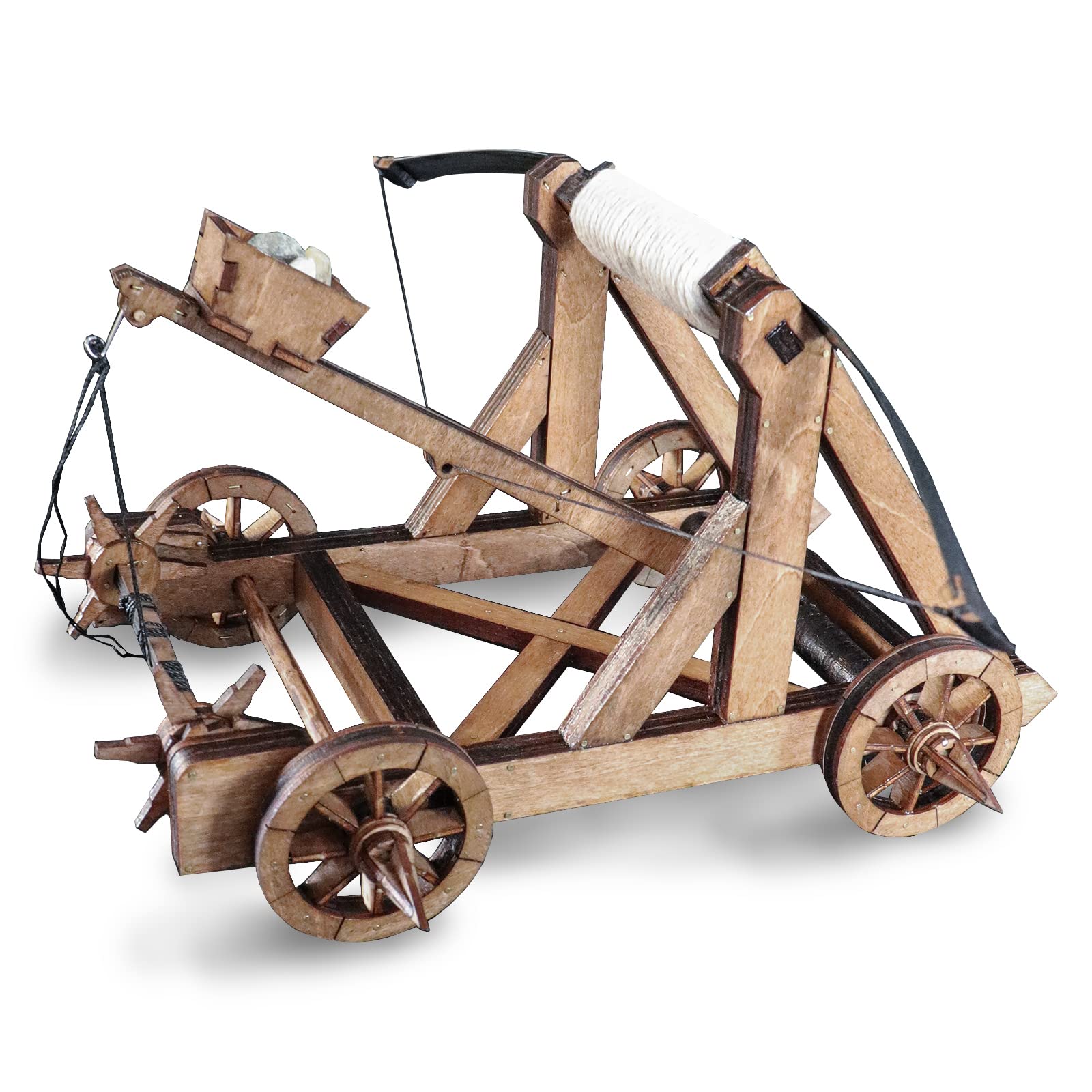 YAQUMW Bouncy Catapult European Roman Period Ancient Chariot 3D Wooden Model Assembly Kits Fun Toys Gifts Building Kit