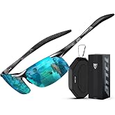 ATTCL 0.9 oz Polarized Sunglasses Men Al-Mg Metal Golf Fishing Sports UV400 | Lightweight Wrap Around Anti Slip Frame Design, Reduces Glare, Fit for Driving, Running, Hiking Outdoors Sun Glasses