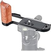 Foto4easy Wooden L-Shape Side Handle Grip Hand Grip for Fujifilm X-T50 Camera,Quick Release Plate for Arca-Swiss,1/4"-20 Mounts