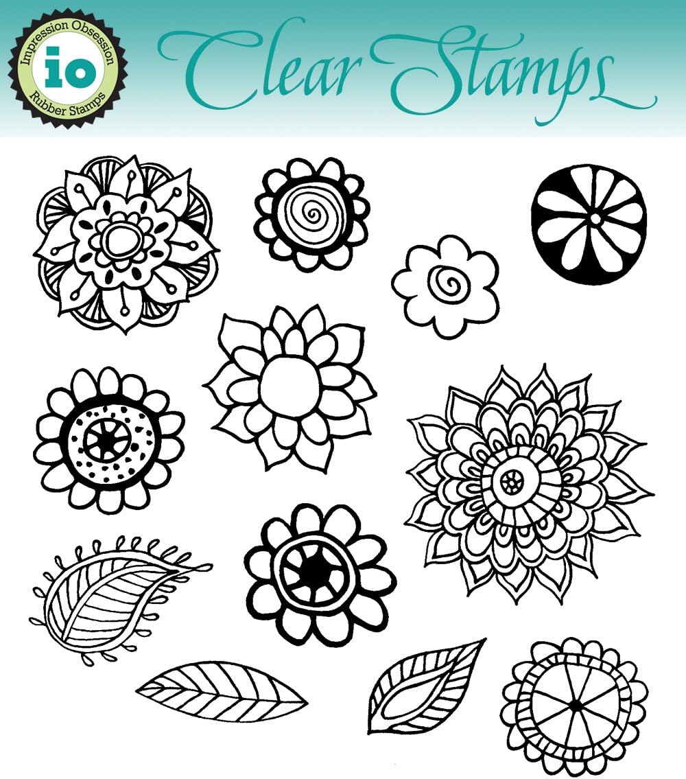 Impression Obsession IO Clear Stamp Set - Doodle Flowers - CS683