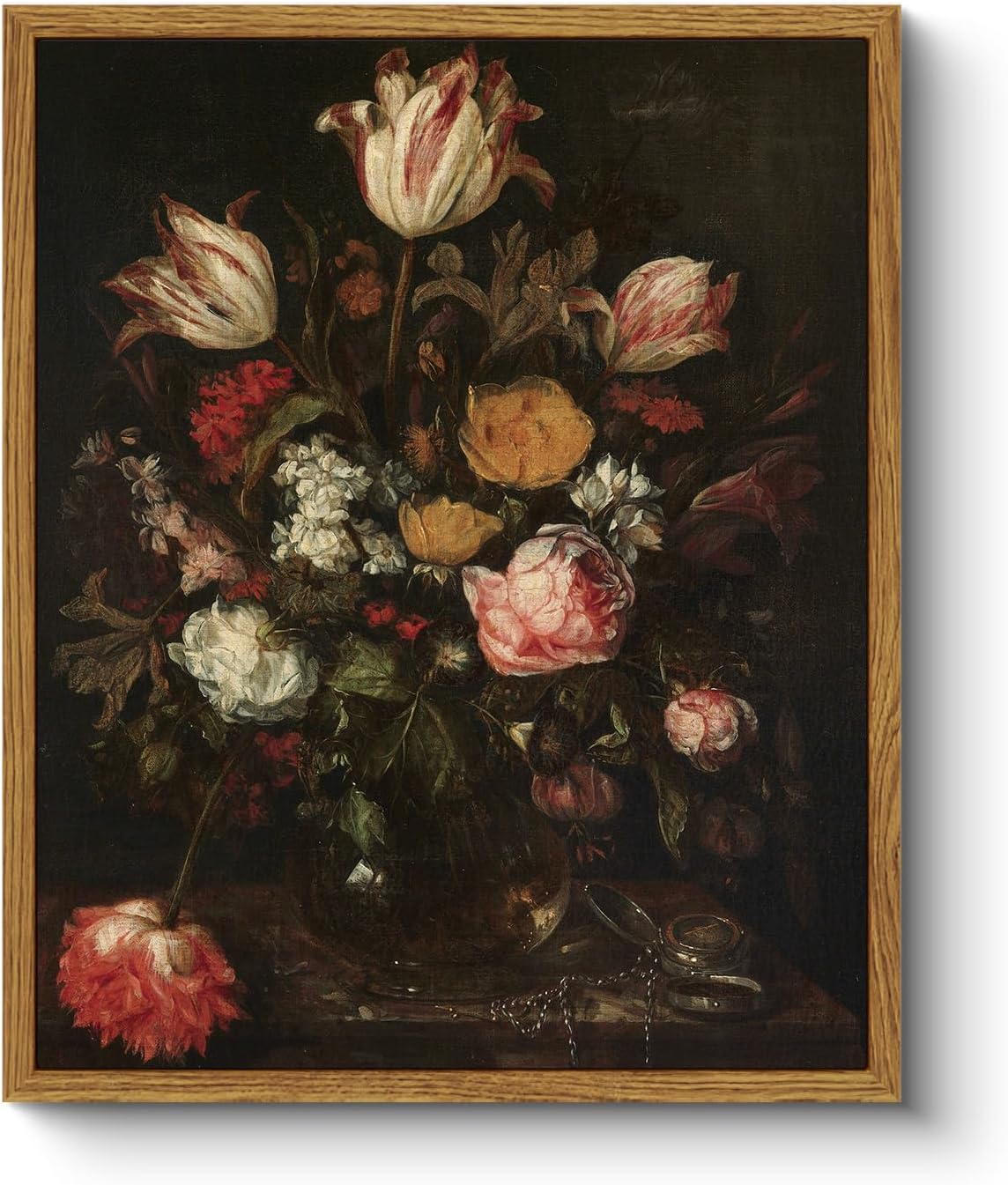 Wall Décor - ARPEOTCY Floral Framed Wall Art, Flower Bathroom Art Decor Aesthetic, 9x11 Inch Canvas Art, Farmhouse Vintage Wall Decor for Bedroom Living Room, Office Still Life Paintings Gifts