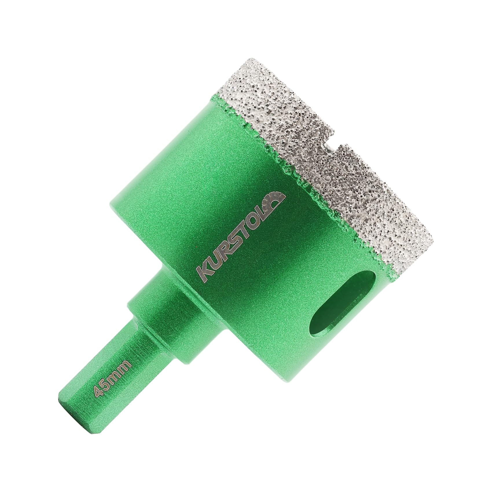 Porcelain Tile Diamond Drill Bits - 1-3/4" (45mm) Dry Diamond Hole Saw Triangle Shank for Ceramic, Marble, Granite Stone — image 1