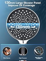 YEAUPE PRO Filter Shower Head 6 Modes Reduces Chlorine High Pressure Φ130mm view 2