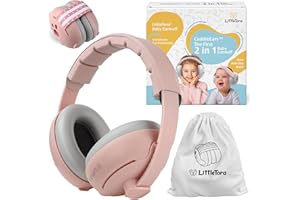 LittleTora 'CuddleEars' 2 in 1 Baby Ear Muff - Noise Canceling Infant Toddler Headphone Hearing Protection Earmuff for Plane