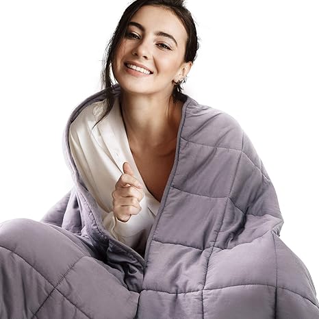 Bedsure Gewichtsdecke Therapiedecke für Erwachsene - 9kg Schwere Decke 150x200cm für 70-125kg Menschen - 100% Baumwolle mit G