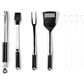 HexClad 8pc BBQ Tool Set with Spatula, Tongs, Brush, Grill Fork &amp; Skewers