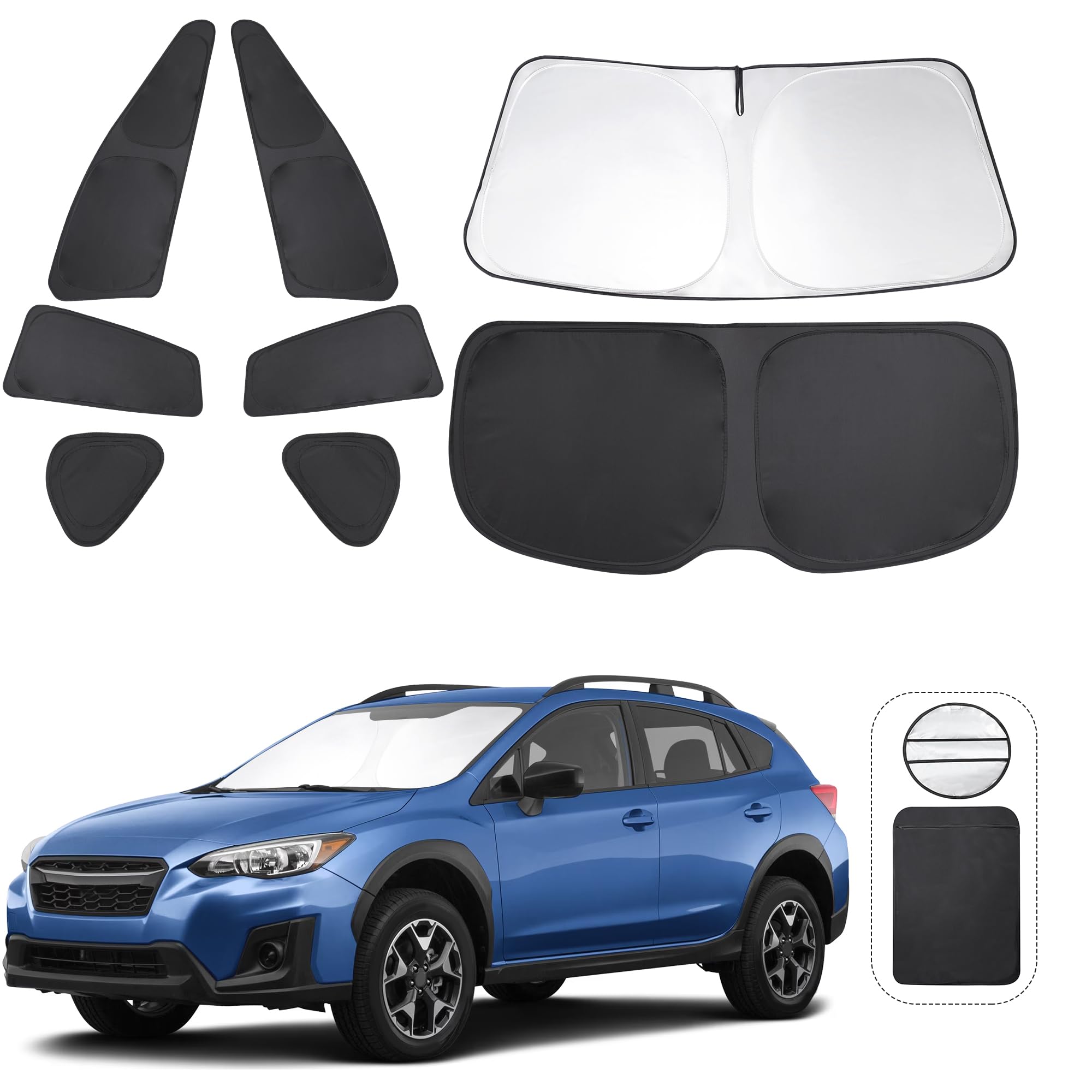 Photo 1 of TINGLU Window Shades for Subaru Crosstrek 2018-2023 Accessories Car Side Full Windows Rear Triangular Windshield Sun Shade Sun UV Rays & Privacy Protection for Camping,Napping,and Relaxing 8PCS
