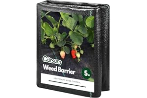 Garsum 3ft x 50 ft 5Oz Double Layer Weed Barrier Landscape Fabric Heavy Duty, Weed Block Gardening Ground Cover Mat, Weed Control Garden Cloth