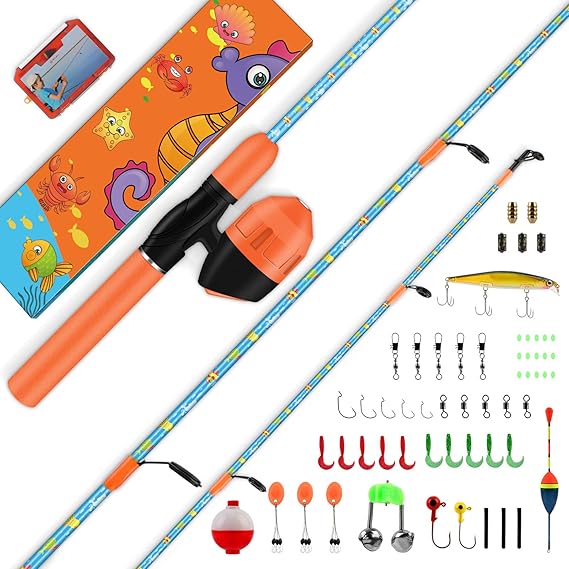 Kinder Angelset Starter Kit - 180cm Teleskoprute Mit Komplettem Zubehör