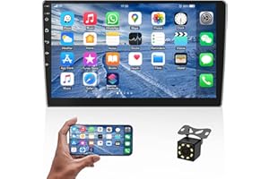 OILIEHU 10.1 Inch Android Double Din Car Stereo Touch Screen Car Radio with WiFi GPS Navigation Mirror Link Car Multimedia Player Support Bluetooth FM Radio Receiver Dual USB Input with Backup Camera