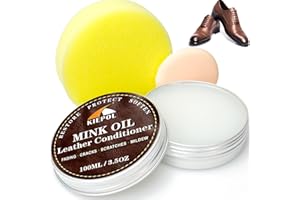Mink Oil Leather Conditioner & Cleaner - Waterproofing Formula for Boots, Shoes, Jackets, and Furniture - Natural Leather Res