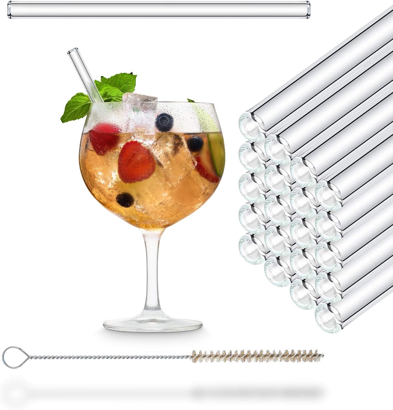HALM Cannucce Di Vetro Per Stanley Quencher - Set Da 6 Con Spazzola - Prodotte In Germania - Viola - 3