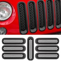 thumbnail image 2 of Gearzaar Black Mesh Front Grille With LED Lights For 2007-2018 Jeep Wrangler JK/JKU 2 of 4