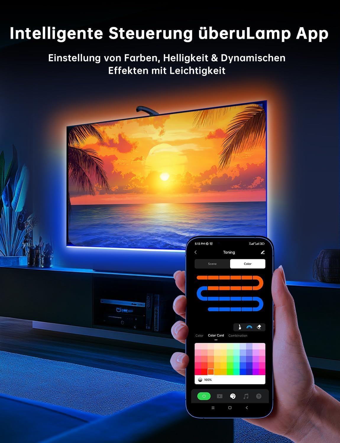 TV LED Hintergrundbeleuchtung, 4,5 M für 55-65 Zoll TVs und PC-Monitore 5